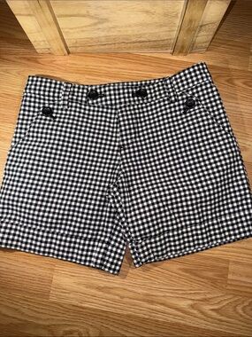 groove Black & White Gingham Flat Front Shorts